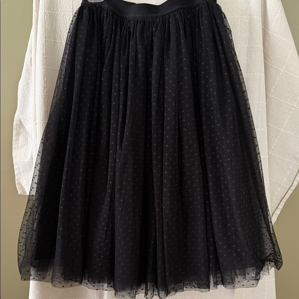 Ann Taylor Black A-Line Tulle Skirt